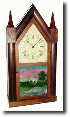 C.1850, J.C. Brown, Forestville, CT , 8-day steeple clock — Antique Clocks Price Guide