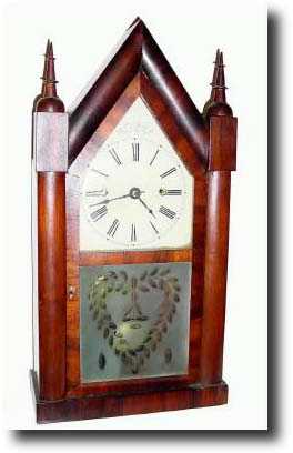 C.1850, J.C. Brown Forestville, CT , 8-day fusee steeple clock — Antique Clocks Price Guide