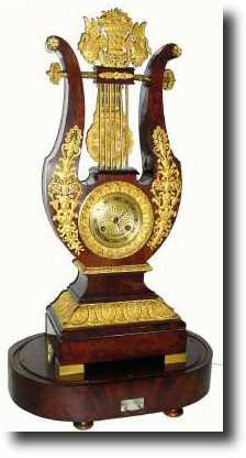 C.1840, French, Lyre Clock on Musical Base, — Antique Clocks Price Guide