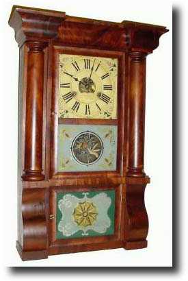 C.1850, Forestville Mfg. Co., Bristol, Conn, column and cornice mantel clock — Antique Clocks Price Guide
