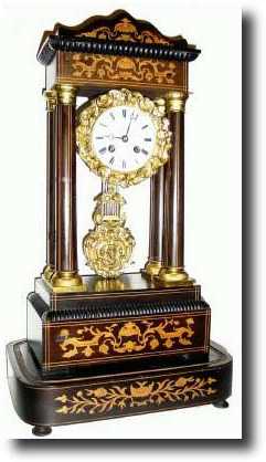 C.1875, French, 4-Column Empire mantel clock — Antique Clocks Price Guide