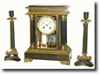 C.1890, French, Marti, Bronze and Ormolu crystal regulator mantel clock — Antique Clocks Price Guide