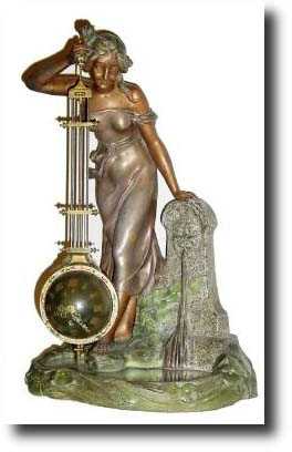C.1870, French, Bronzed Spelter Swinging Mystery Timepiece. — Antique Clocks Price Guide