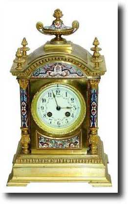 C.1890, French, Cloisonné Enamel Victorian mantel clock — Antique Clocks Price Guide