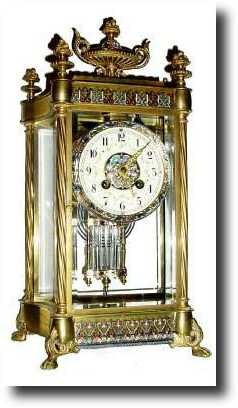 C.1890, French, Cloisonné Enamel over brass, fancy crystal regulator — Antique Clocks Price Guide