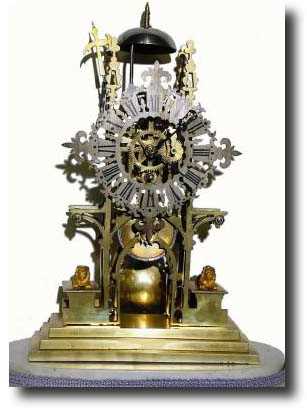 C.1870, English, J. Smith and Sons, passing strike fusee skeleton clock — Antique Clocks Price Guide