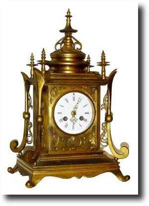 C.1890, French, Architectural form, all ormolu mantel clock — Antique Clocks Price Guide