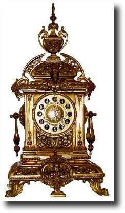 C.1890, French, Bronze Architectural mantel clock, — Antique Clocks Price Guide