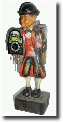 C.1935, German, "Clock Peddler", Whistler figural clock — Antique Clocks Price Guide