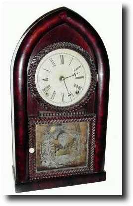 C.1850, J.C. Brown Forestville, CT , 8-day ripple door beehive. clock — Antique Clocks Price Guide