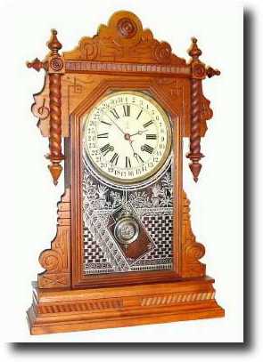 C.1891, Waterbury "BUFFALO" Walnut calendar clock, — Antique Clocks Price Guide