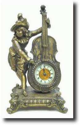 C.1904, Ansonia Clock Co., VIOLONE figural clock, — Antique Clocks Price Guide