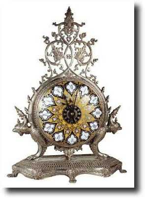 C.1890, French, for the Asian market, an unusual silver over bronze mantel clock, — Antique Clocks Price Guide