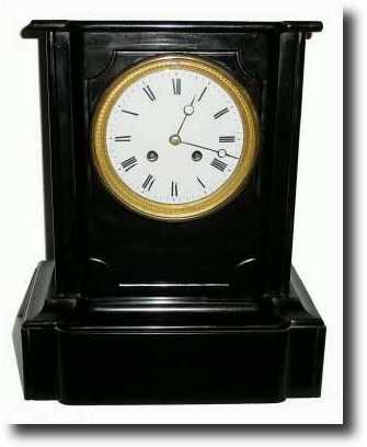 C.1900, French black marble mantle clock — Antique Clocks Price Guide