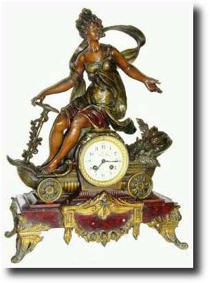 C.1900, French, Lady in a Car, and with a clock. — Antique Clocks Price Guide