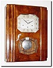 C.1935, French, Westminster Chime Wall clock in the Art Deco style, with fancy glass having silvered design.