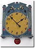 C.1925, American Advertising Clock, NOW with a hand painted dial with ducks and flowers and with a bright yellow center.