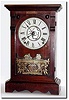 C.1886, Seth Thomas "Athens', as-found, less top trim (simple angle top with button), and less the quarter molding at top of door, minus a piece of veneer; and with the dial center flaking badly.