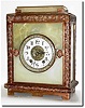 C.1895, New Haven Clock Co., an unusual onyx and bronze clock, similar to the Albatross, also known as the style No. 1017, Low Tile Model.