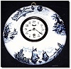 C.1920, German, Gustav Becker, Blue and White porcelain kitchen clock.