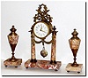 C.1900, French, 3-Piece, Marble and Ormolu mantel set, as- found.