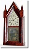 C.1845, Brewster and Ingraham 8-day steeple, with original cone finials and mahogany veneer intact.