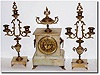 C.1890, Ansonia Clock Co., "AUGUSTA' 3-piece mantel set in good condition.