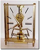 C.1955, German, Kieninger and Obergfell, 1.5v., battery powered electro-magnetic desk clock with plexiglass rear cover and dial.