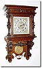 C.1900, Mixed lot: German open well oak case with a married movement, extra holes in the back board and the dial soldered on to the dial feet improperly.
