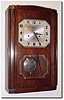 C.1935, French Westminster Chime wall clock, in Art Deco style.