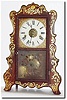 C.1855, E and A Ingraham, Rosewood scalloped shelf clock with excellent original stenciling.