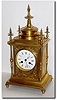 C.1875, French, Bronze Architectural clock with original gilding intact.