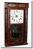 C.1835, Henry Terry and Co, Plymouth, Connecticut, a transitional column and tablet top, wooden works with integral alarm (3 weights).