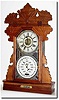 C.1895, Chas. W. Feishtinger, Fritztown, PA, Double Dial calendar clock.