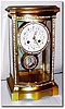 C.1900, French, Bow Front Crystal Regulator with brilliants around the case, dial and pendulum.