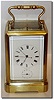C.1845, French, Bolviller, Paris, Brass Carriage Clock in an early one piece case with solid rear door with shutter for winding, serial number 150.
