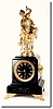 C.1880, French, "Mystery' Clock with gilded spelter statue and crystal pendulum in restored condition, the statue with evidence of an old repair to ladies leg.