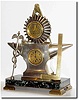C.1890, French, Masonic Tools, Form Clock, from the industrial series.