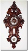C.1885, French, Carved Walnut Clock with barometer in very good condition.