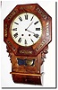 C.1890, German, Drop dial clock with wooden plated movement and convex wooden dial.