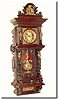 C.1890, German, Lenzkirch Balcony clock in oak with several pieces of gilt bronze ornamentation.