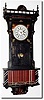 C.1885, Sidney Advertising Clock Co., Sidney, New York, wall hanging time and calendar clock with separate movement for rotating the bottom drums every 5 minutes.