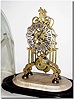C.1860, English, Skeleton Clock, Chain Fusee, with fancy pierced and silvered dial.