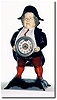C.1860, Bradley and Hubbard, Connecticut, "Continental' Blinking Eye cast iron clock in generally good condition.