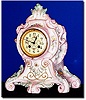 C.1900, French, Porcelain China clock with fancy floral dial.