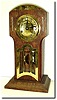 C.1920, German Jugendstil style oak cased shelf clock in good condition.
