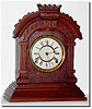 C.1885, Ansonia, "Tunis' in excellent original condition, with good dial, nice patina on mahogany case with original caramel color finish.