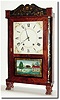 C.1828, Eli Terry and Sons, Plymouth, Conn, short transitional, stenciled quarter column, 30-hour WW.