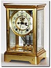 C.1910, Ansonia Crystal Regulator with open escapement on the dial, and in very good original condition, with much original gilding intact.
