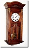 C.1900, French, Morbier, Westminster chime wall clock, in a fancy walnut case with beveled glass and ormolu trim.